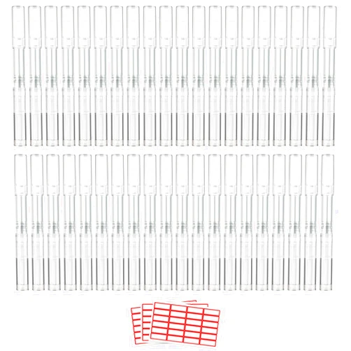 WEBBYBEAR 40 Pieces 3 ml Cuticle Oil Pen, Empty Nail Oil Pen, Transparent Twist Pens with Brush Tip, Cosmetic Lip Gloss Containers Eyelash Growth Liquid Tube, with 3 Stickers