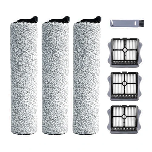 Keluke Roller Brush and Filter Replacement Compatible with Tineco iFloor 3/ Floor One S3 Cordless Vacuum Cleaner, Replacement Parts Include 3 Brush Rollers, 3 Filters