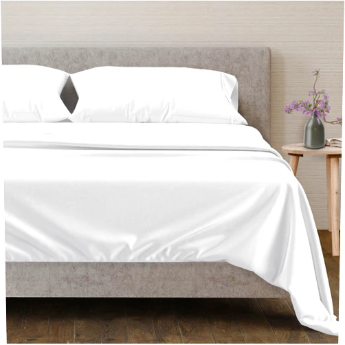 Mayfair Linen 600 TC Egyptian Cotton Sheets Queen Size - Luxury Cooling Bedsheets for Hot Sleepers - Breathable, Sateen Weave, Deep Pocket Fitted - 4 Piece Egyptian Hotel Sheets for Queen Bed (White)