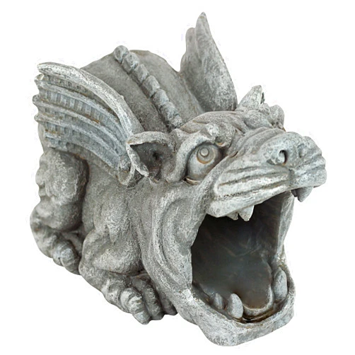 Design Toscano Roland the Gothic Gargoyle Gutter Guardian Rain Downspout Extension Outdoor Statue, 10 Inch Long, Cast Stone Resin, Grey Stone Finish