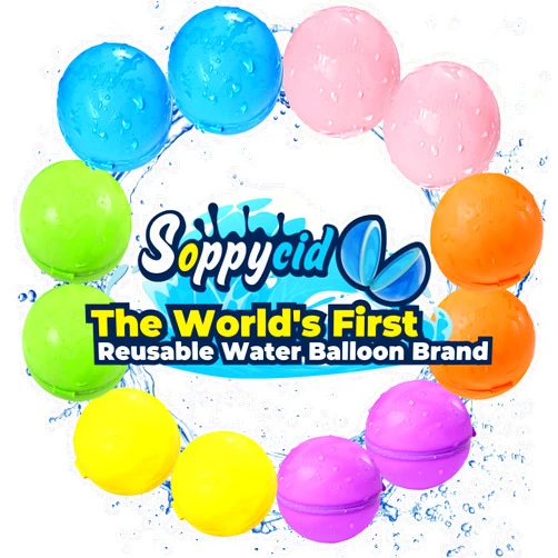KOKODI SOPPYCID Reusable Water Balloons 12PCS - Summer Water Toys for Pool Beach & Outdoor, Self-Sealing Refillable Water Bombs for Kids Ages 3-14, Magnetic Splash Balls for Kids Fun Games & Activities