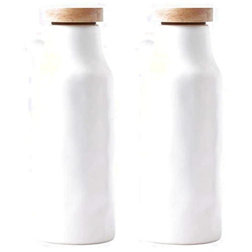 Eanatah Ceramics Dispenser Bottle,Olive Oil/Soy Sauce/Vinegar Cruet, Liquid Condiment Dispenser for Kitchen Cooking,320ml (Ceramics-W)