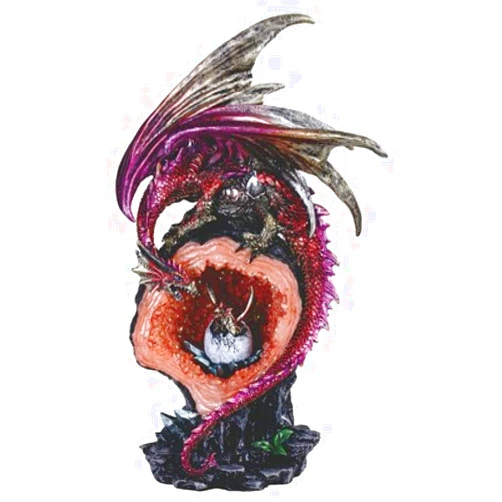 GSC 71871 11 Inch Dragon Figurine Purple and Red with New Born