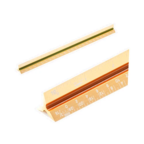 Mr. Pen- Architectural Scale Ruler, 12 inch, Gold, Aluminum Scale Ruler for Blueprints