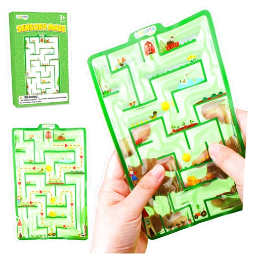 LESONG Sensory Toys Maze Fidget Toys for Kids: Sensory Marble Maze Mat Toys for Kids Children Teens Filled with Gel - Autism Calming Toys for Classroom School Travel