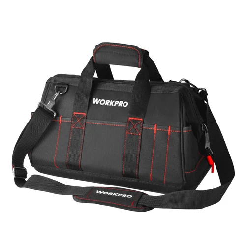 WORKPRO 16-inch Close Top Wide Mouth Tool Storage Bag with Water Proof Rubber Base, W081022A, 16