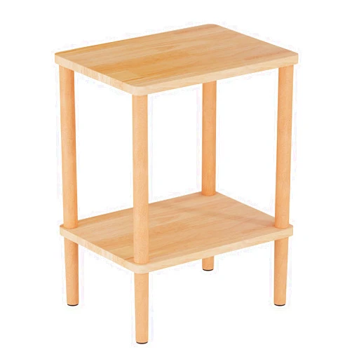 LUCKNOCK Solid Wood Side Table, 2-Tier Boho End Table with Storage Shelf, Slim Nightstand Bedside Table for Small Spaces, Bedroom, Living Room, Farmhouse, No-Tool Assembly.