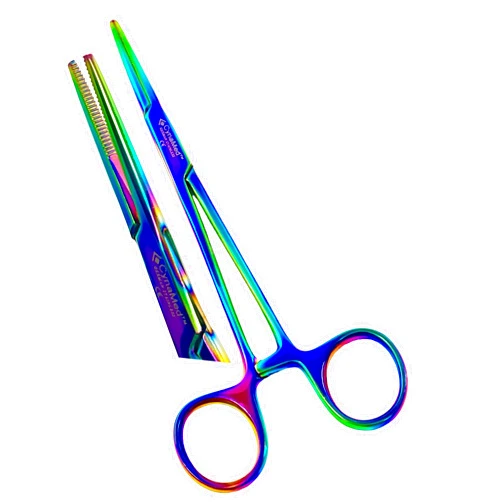 Cynamed PREMIUM Ultimate Hemostat Forcep 1 Piece Ideal for Hobby Tools, Electronics, Fishing! Multi Rainbow Color