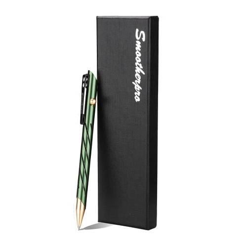 SMOOTHERPRO Bolt Action Pen with Brass Cap Stainless Steel Pen Clip Balanced Weight Compatible with Parker Gel Refills for Office Car Pocket Signature Outdoor Green (TP331GN)