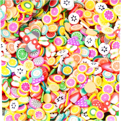 Ximkee 100g Fruit Lollipop Ice Cream Flower Slime Charms Resin Flatbacks Polymer Clay Sprinkles Decoration Filler DIY Mud Particles Scrapbook Phone Case Nail Art Miniature Fairy Garden DIY (fruit1)