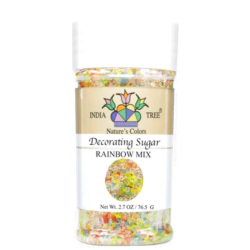 India Tree Nature's Colors, Rainbow Sugar , Pure Sugar Sprinkles for Baking and Decorating, Small , 3.3 Oz Jar (Pack of 1)