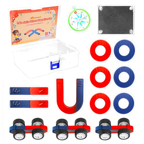 MakerFocus Science Magnet Kits for Kids: Educational Magnet Science Projects Experiment Tools Physics Lab Kits Includes Bar/Ring/Horseshoe/Compass/Iron Powder
