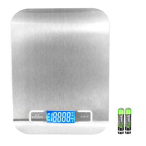 H HOLDPEAK Digital Food Kitchen Scale USB Rechargeable, Food Scale with 6 Units and Tare Function, 5KG 1g/0.04oz Precise Graduation for Healthy Diet Baking Cooking (Batteries Included)