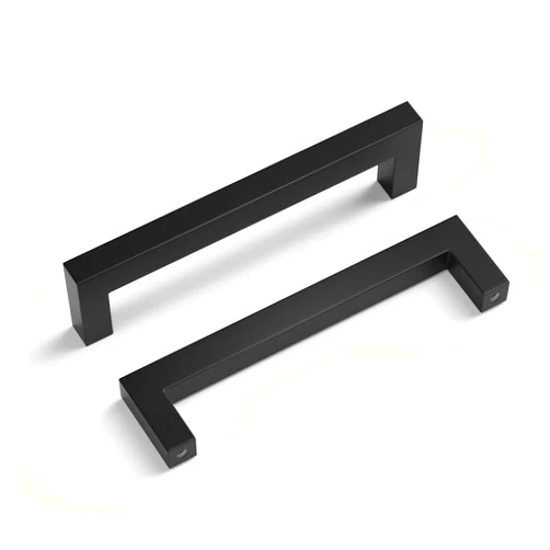 goldenwarm 10 Pack 5 Inch Black Cabinet Handles, Black Square Drawer Handles, Cabinet Hardware Pulls for Kitchen Bathroom Cupboard Dresser