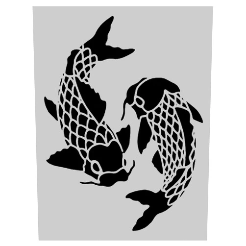 Generic Goldfish Koi Fish Koifish Stencil - Reusable Stencil (8.5