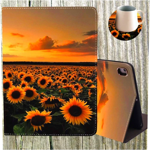 Aierhe iPad Mini 5/Mini 4 Case, iPad Mini 1/2/3 Case, Ultra-Thin, Lightweight Soft Rubber Case with Auto Wake/Sleep for iPad Mini 5th/4th Gen 7.9 Inch, Golden Sunflower Floral