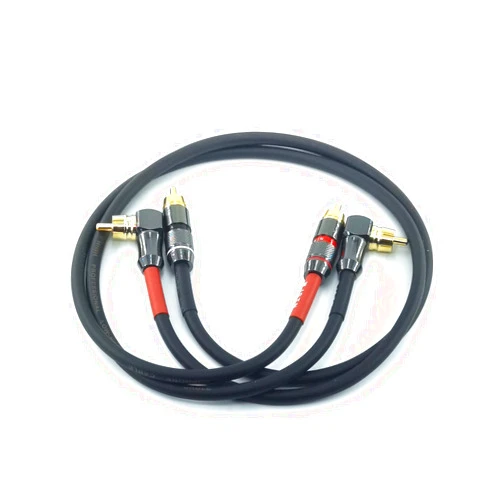 WJSTN-055 90 Degree Right Angle RCA Subwoofer Cable Audio Cable RCA Male to Male Audio Video Cord for Subwoofer, HDTV, Amplifiers,Home Theater,Hi-Fi Systems,Subwoofe 2 Pack (2FT)