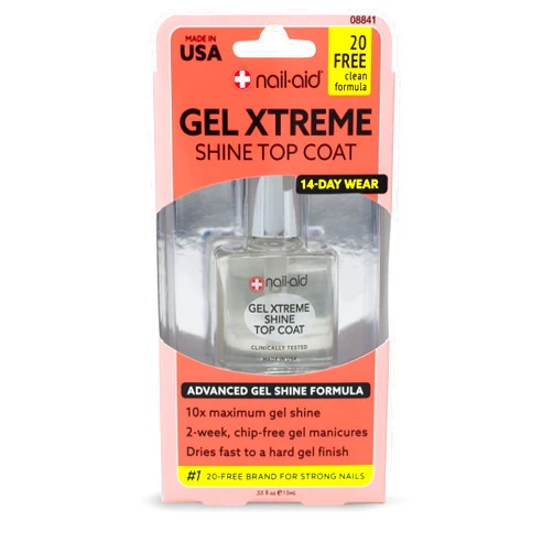 Nail-Aid Gel Xtreme Shine Top Coat, Clear, 0.55 Fluid Ounce