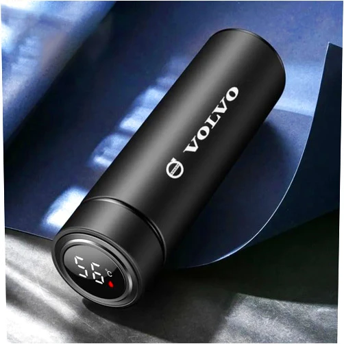 YHQZAAN Car Insulated Water Bottles for Volvo XC70 2007-2013, Vacuum Stainless Steel Thermo Bottle Leakproof Tumblers Coffee Travel Mug Thermal Cup Fits in Car Cup Holder,Black