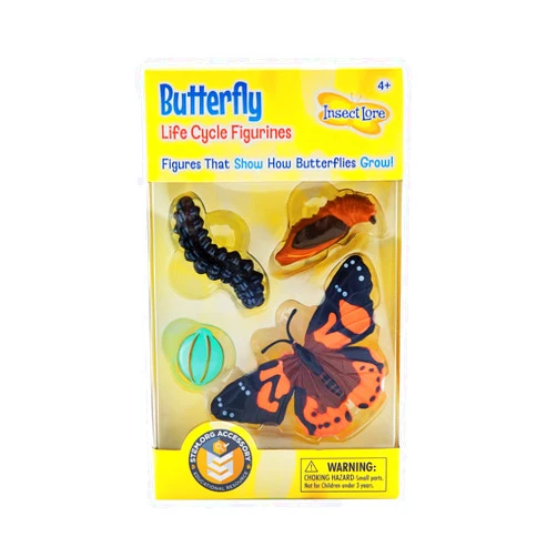 Insect Lore Butterfly Learning Toy - 4 Piece Set Shows Metamorphasis Of A Butterfly