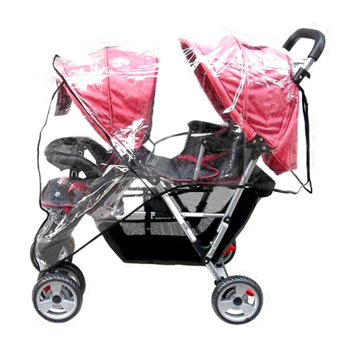 Aligle Weather Shield Double Popular for Swivel Wheel Stroller Universal Size Baby Rain Cover/Wind Shield Deal (Black)