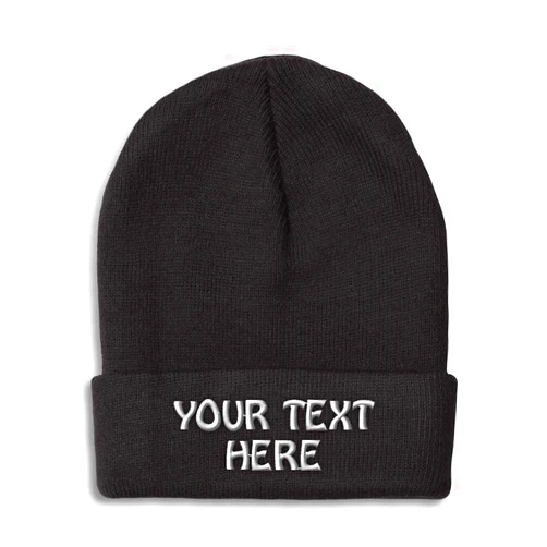 Speedy Pros Winter Hat Beanie for Men & Women Custom Personalized Text Acrylic Skull Cap Hat
