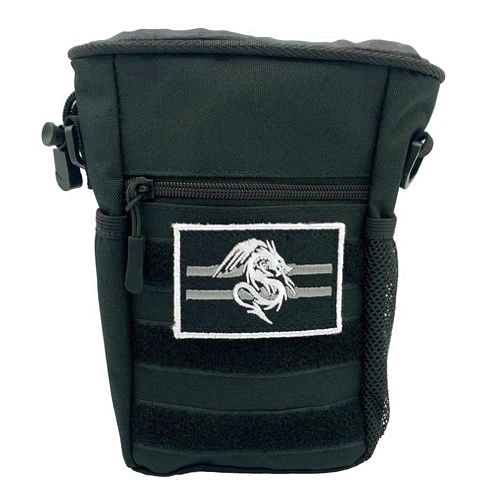 Luck Lab DND Drawstring Dice Bag with Removable Dragon Patch - Multiple Pockets and Large Dice Storage Area (200 + dice) for Dungeons and Dragons (d&d),RPG, MTG and All Table Top Gaming- Black