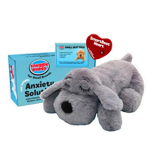 Snuggle Puppy Junior Heartbeat Puppy Toy - Heartbeat Puppy for Dogs - Pet Anxiety Relief and Calming Aid - Comfort Dog Toy - Behavioral Training and Sleep Aid Cuddle Buddy - Black