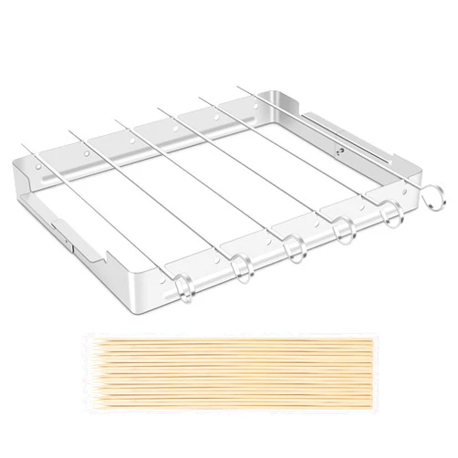 Unicook Upgraded Stainless Steel BBQ Shish Kabob Set, Large Foldable Grill Rack with 6pcs 13.5