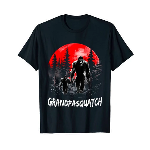 Funny Bigfoot Family Matching Fathers Day Gifts Grandpa Squatch Funny Bigfoot Dad Sasquatch Yeti Fathers day T-Shirt