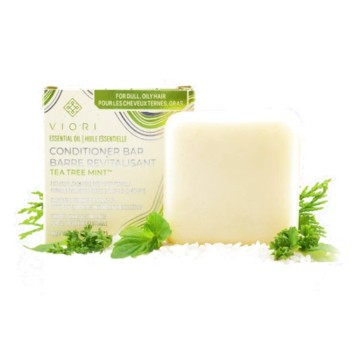 Viori Tea Tree Mint Essential Oil Conditioner Bar Made with Rice Water - Handcrafted All Natural Organic Conditioner