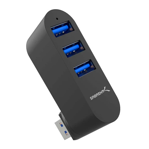 SABRENT Premium 3 Port Aluminum Mini USB 3.0 Hub [90°/180° Degree Rotatable] (HB-R3MB)