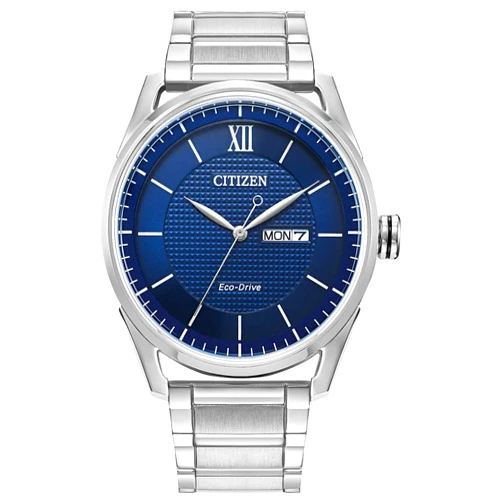 Citizen Men's Classic Eco-Drive Watch with 3-Hand Day and Date