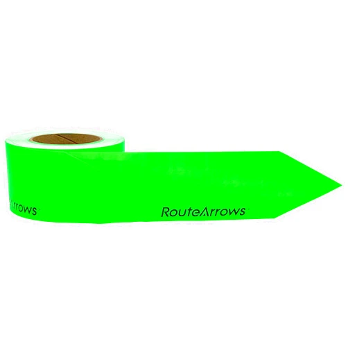 RouteArrows 250 Pack ($.40/Arrow) Strong Adhesive Green Arrow Stickers, Hi-Viz Directional Arrows Perfect for Outdoor Pavements and Most Indoor Floor Types