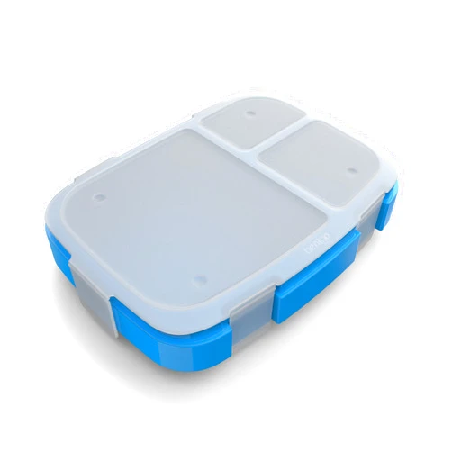 Bentgo Fresh Tray (Blue) with Transparent Cover - Reusable, BPA-Free, 4-Compartment Meal Prep Container with Built-In Portion Control for Healthy At-Home Meals and On-the-Go Lunches
