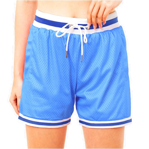 HEALONG Women Basketball Athletic Shorts: Double Mesh 5 Inch Inseam - Gym Sports Workout Jogger Retro Fashion Short Pockets