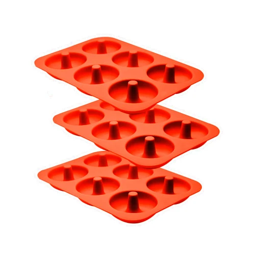ABAM Premium Silicone Donut Pan 3-Pack of Non-Stick Food Grade Silicone baking mold with 6 donut molds of Bagel Making Tray perfect for Microwave, Freezer & Dishwasher safe.