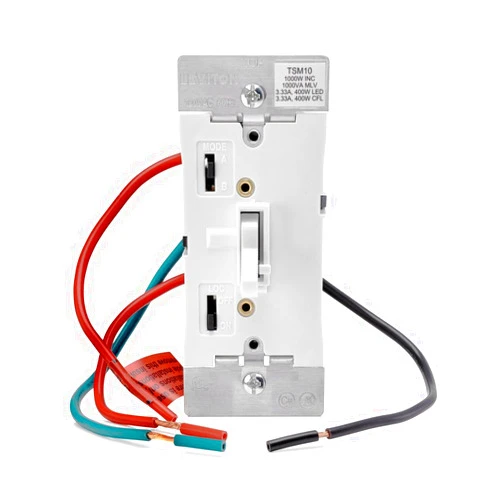 Leviton Toggle Slide Dimmer Switch for Magnetic Low Voltage, LED, Halogen and Incandescent Bulbs, TSM10-1LW, White