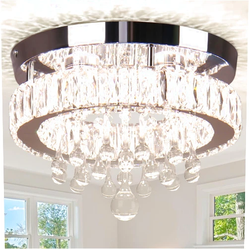 YPQXYHDA Led Crystal Raindrop Ceiling Light,11.8