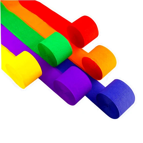 Acoavo Large Crepe Paper Streamers 6 Rolls 2.2 Inch x 123 Ft/Roll Party Streamers for Party Backdrop Craft Tissue Paper Party Decorations Wedding Birthday Graduation Decor DIY Supplies - Multicolor