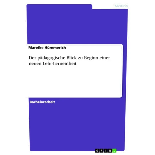 Mareike Hümmerich Der pädagogische Blick zu Beginn einer neuen Lehr-Lerneinheit (German Edition)