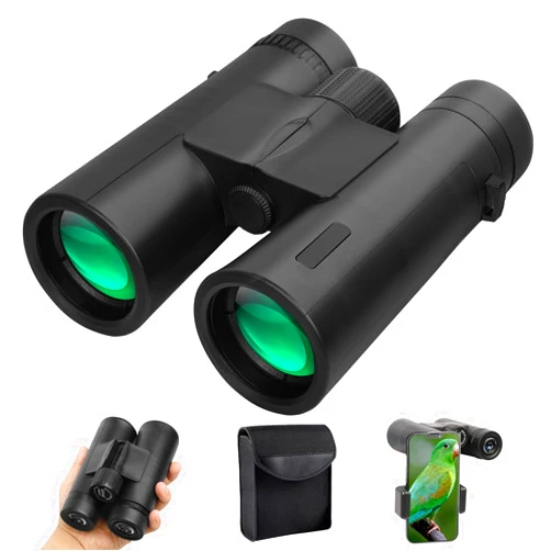 LaLoop 12x42 HD Binoculars for Adults High Power - Compact Waterproof Binoculars with Universal Phone Adapter - Low Light Vision Binoculars for Bird Watching, Hunting, Travel, Cruise Ship, Opera