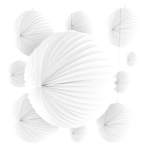 Avoseta Accordion Paper Lanterns - Party Decorations for Birthdays, Baby Showers, Engagements and Classroom Decorations by Avoseta (White, Assorted Sizes)