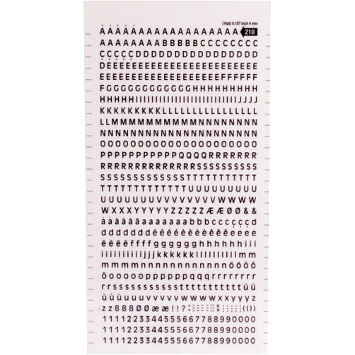 Apli Transferable Letters and Numbers, Black, Super Letters and Numbers, 4 mm, Black