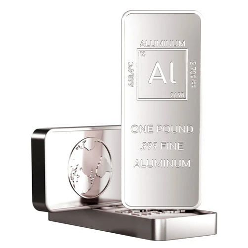 Unique Metals One Bar of 1 Pound (lb) Aluminum Bar Bullion Paperweight with Element Design | .999 Pure Made in USA by Unique Metals