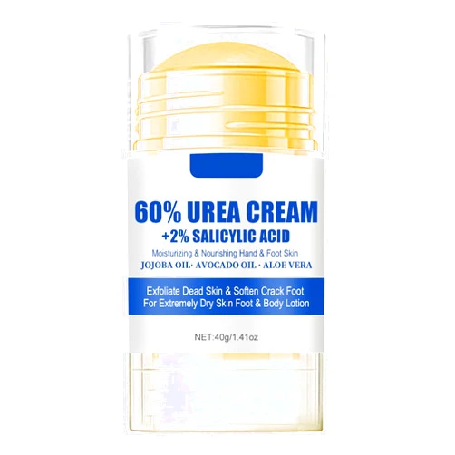 Grospe 60% Urea plus 2% Salicylic Acid Foot Cream Moisturizer for Dry Cracked Feet Knees Elbows Hands Hydrates &Nourish Foot Care for Softens Skin Exfoliates Dead Skin Smoothing Skin Women and Men 1.41oz