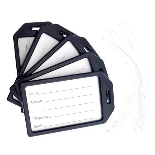 Specialist ID 5 Pack - Premium Rigid Airline Luggage Tag Holders with 6