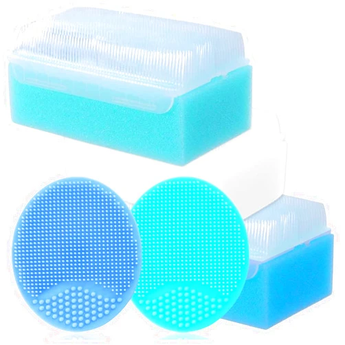 Xforto Cradle Cap Brush for Babies - Baby Sponge for Bathing Newborn Bath Essentials | Baby Brush and Comb Set Newborn - Cradle Cap Treatment | Baby Bath Sponges for Newborns (5-Pack)