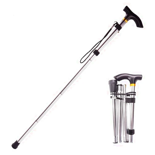 SAQIANGFolding Cane - Adjustable Height, Lightweight and Convenient Walking Stick - Ideal for Hiking and Aid Walking