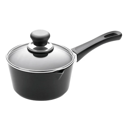 Scanpan Classic Ceramic Titanium 1 Quart Sauce Pan w/ Lid, Black/Clear
